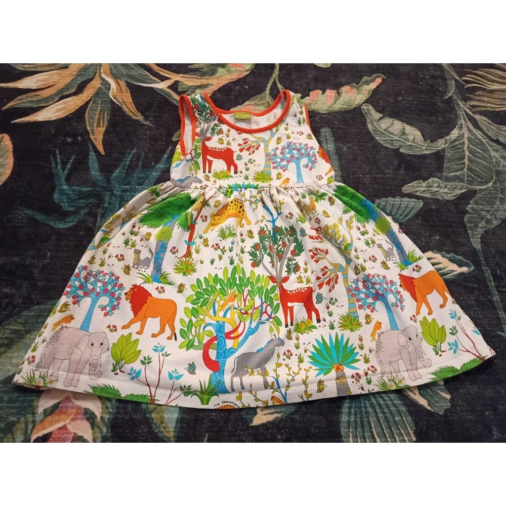 Jim Thompson Animal Dress Girls Size 3Y Rare HTF Lion Deer Elephant